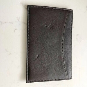 Vintage Luxury Genuine Leather Credit Card + Notes Holder Brown Sz OS NWOT